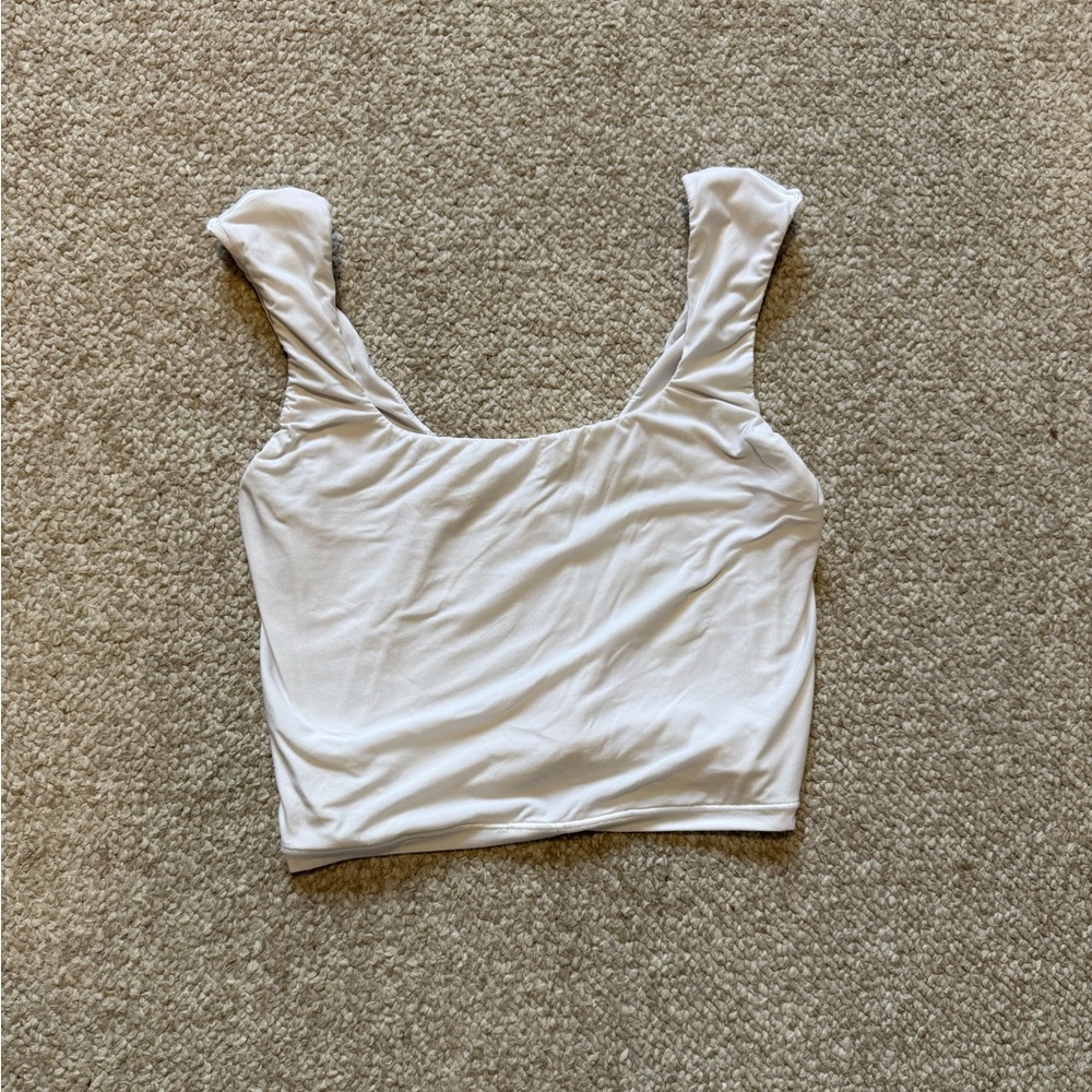 Aerie White Sleeveless Crop Top